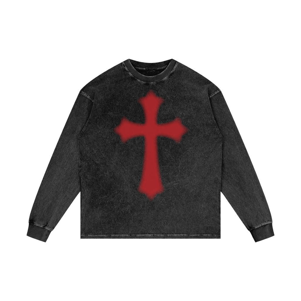 scarlet cross long sleeve tee